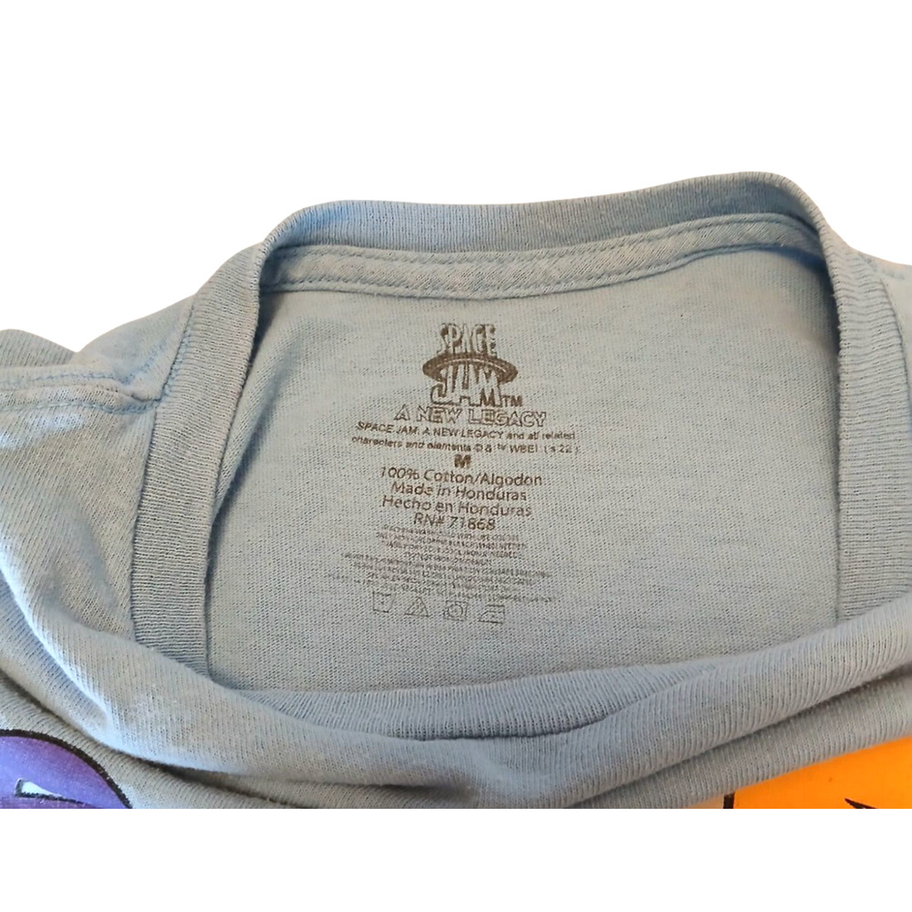 Space Jam A New Legacy Tune Squad T Shirt Mens M Crew‎ Light Blue Graphic Print - Picture 4 of 6